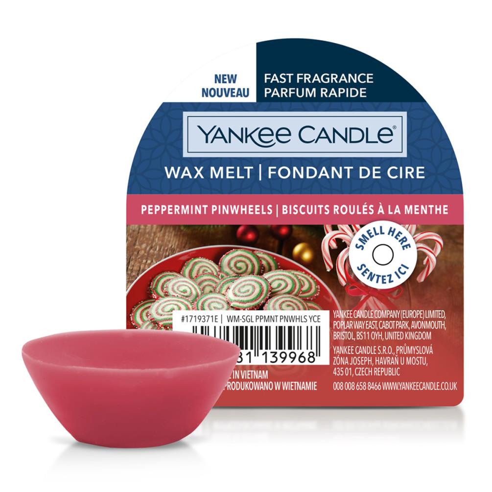 Yankee Candle Wax Melt Peppermint Pinwheels 22g Yankee Candle Wax Melt Peppermint Pinwheels 22g